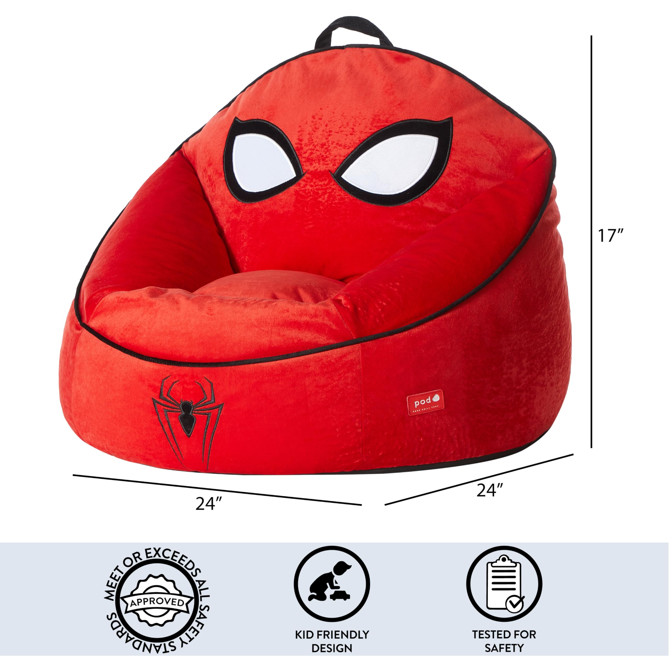 Idea Nuova Marvel Spiderman Hillside by pod Plush Kids Bean